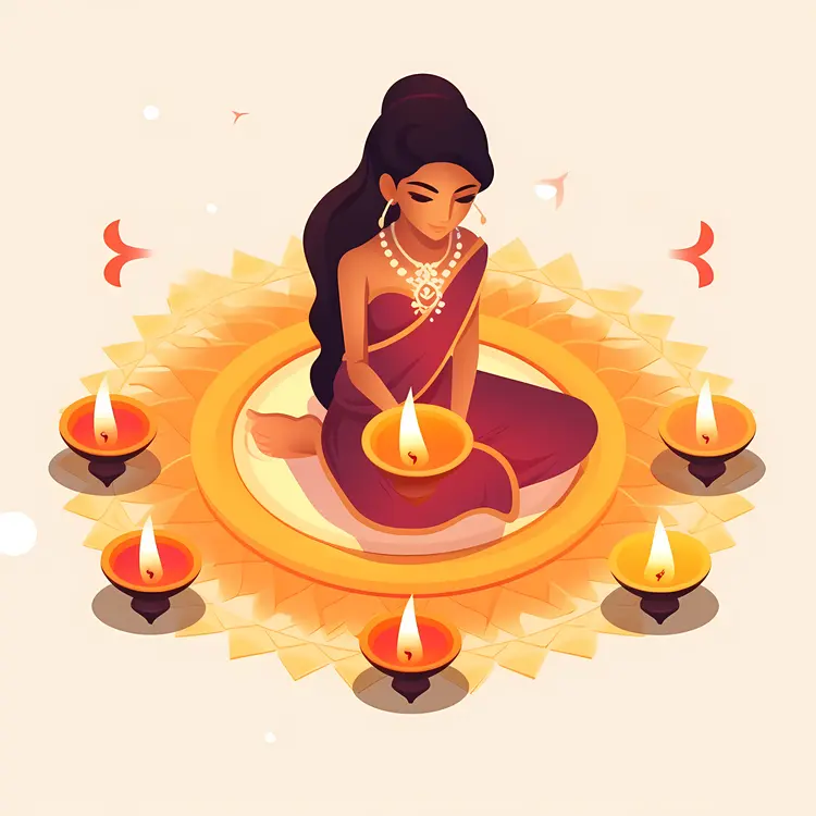 Decorative Diya Lamps for Diwali Festival