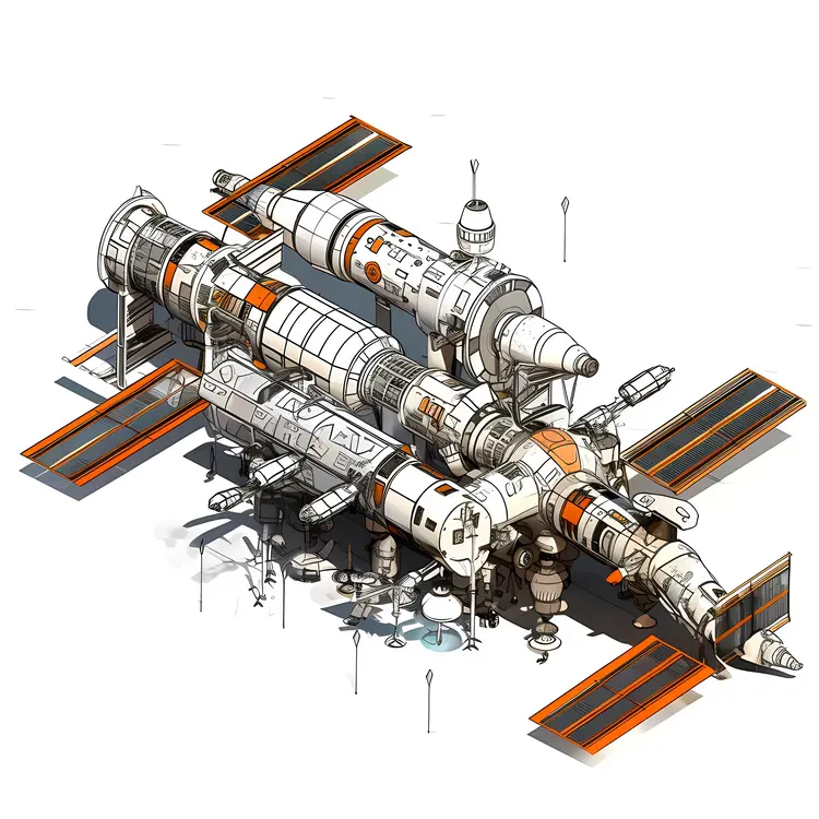 Detailed Space Station Illustration