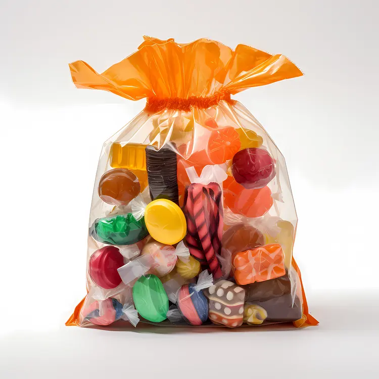 Colorful Candy Bag with Orange Wrapper
