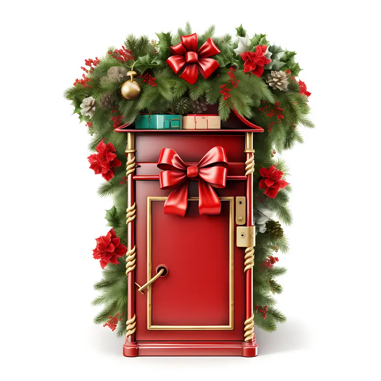 Decorated Christmas Mailbox with Gifts