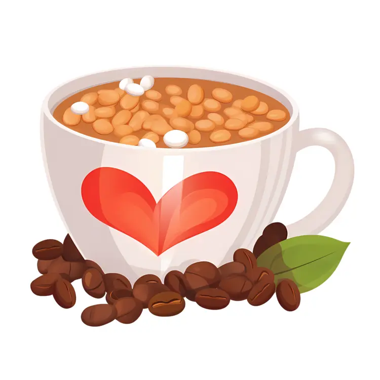 Coffee Beans in Cute Cup