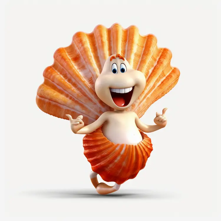 Happy Cartoon Shell Character