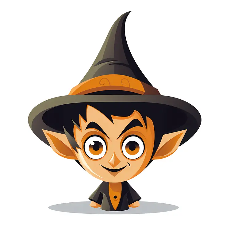 Smiling Witch with Pointy Hat