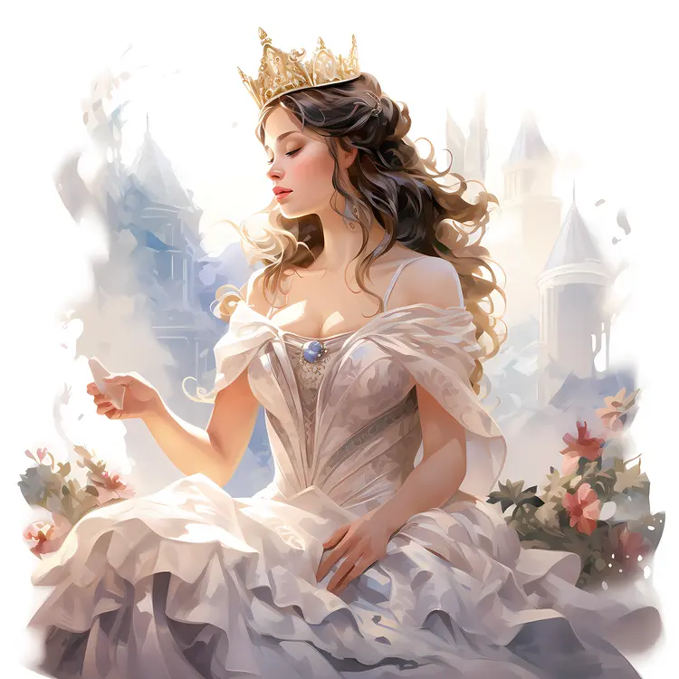 Graceful Princess with a Crown