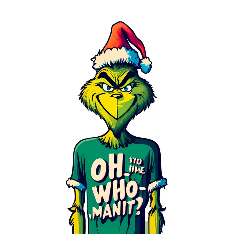 Green Grinch with 'OH TO THE WHO-MANIT?' Shirt