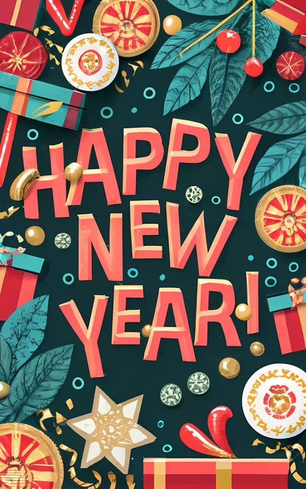 Cheerful Happy New Year Greeting