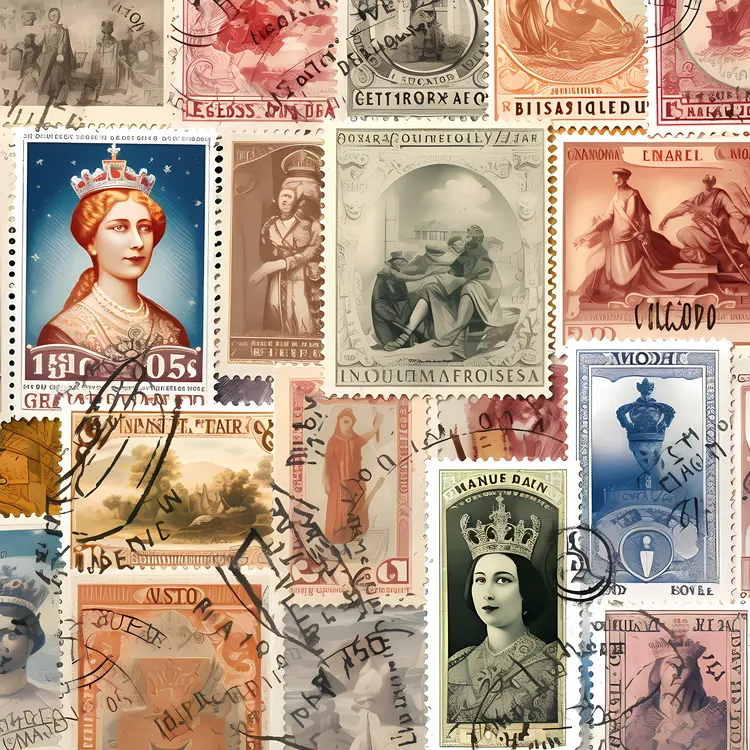 Vintage Stamps with Royalty