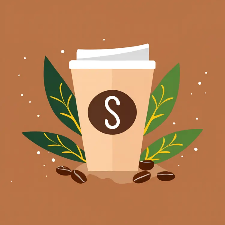 Takeaway Coffee Cup with Leaves
