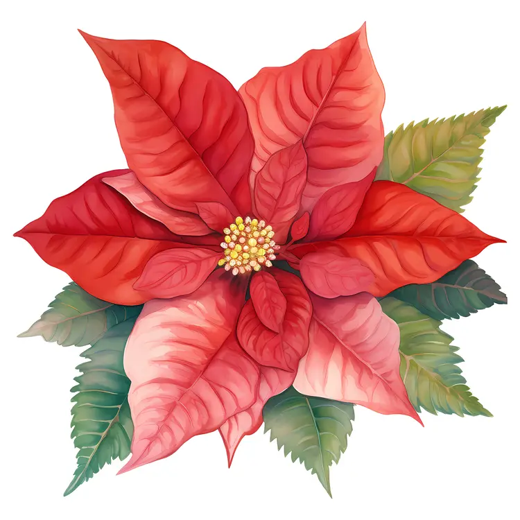 Beautiful Red Poinsettia for Christmas Decoration