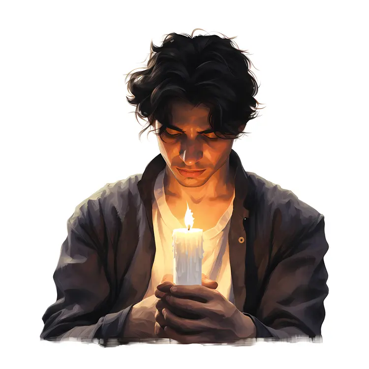Man Holding Candle