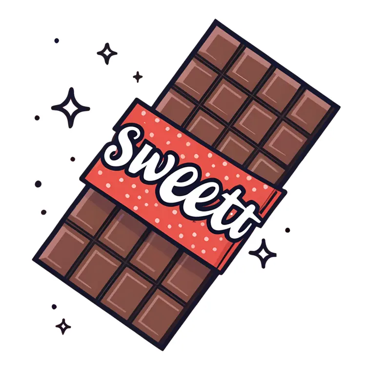 Sweet Bar with Red Wrapper and Stars