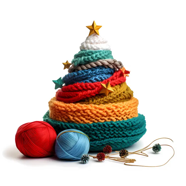 Colorful Yarn Christmas Tree Craft
