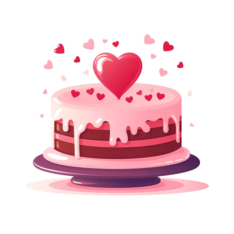 Heart Cake with Pink Icing