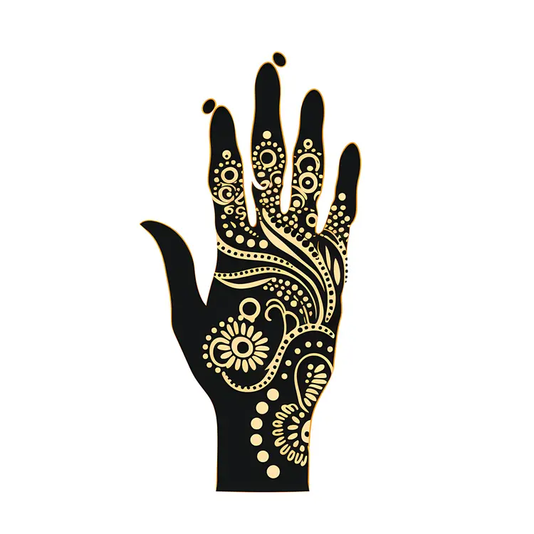 Black and Gold Decorative Hand Design