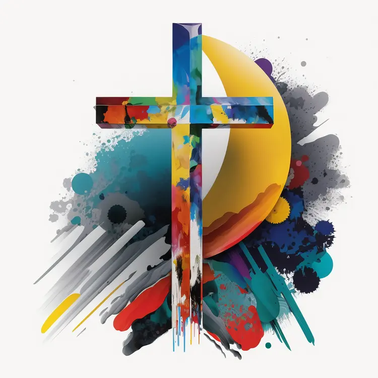Colorful Splashes Cross