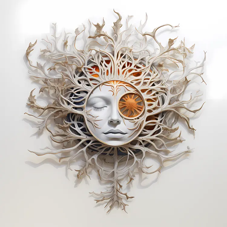 Sun and Face with Branches