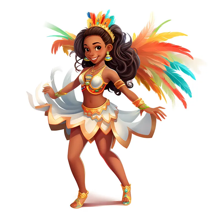 Colorful dancer in vibrant costume