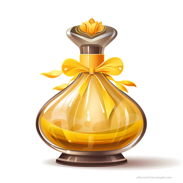 Elegant Perfume Bottle with Yellow Ribbon