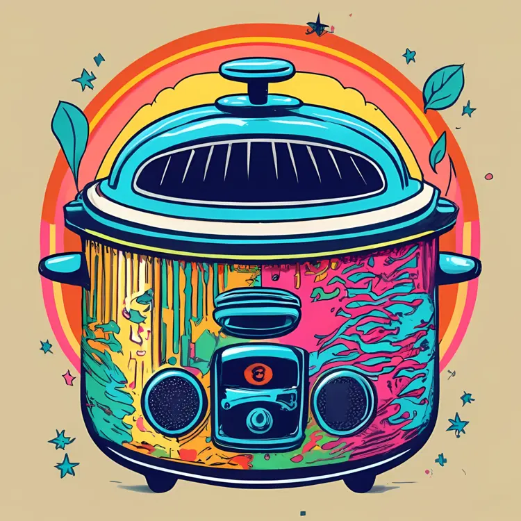 Colorful Rice Cooker Illustration