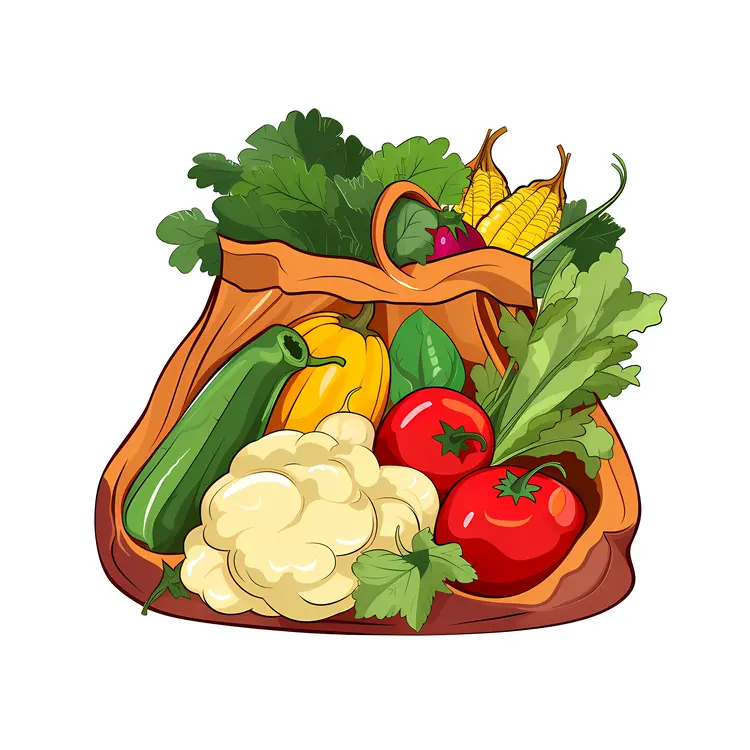 Healthy Vegetables in a Brown Bag