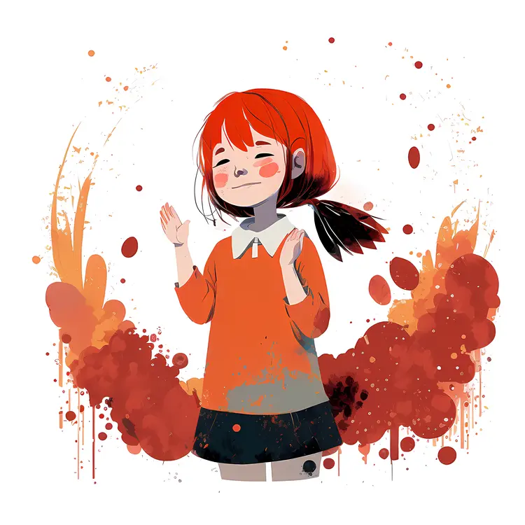 Happy Girl with Joyful Expression