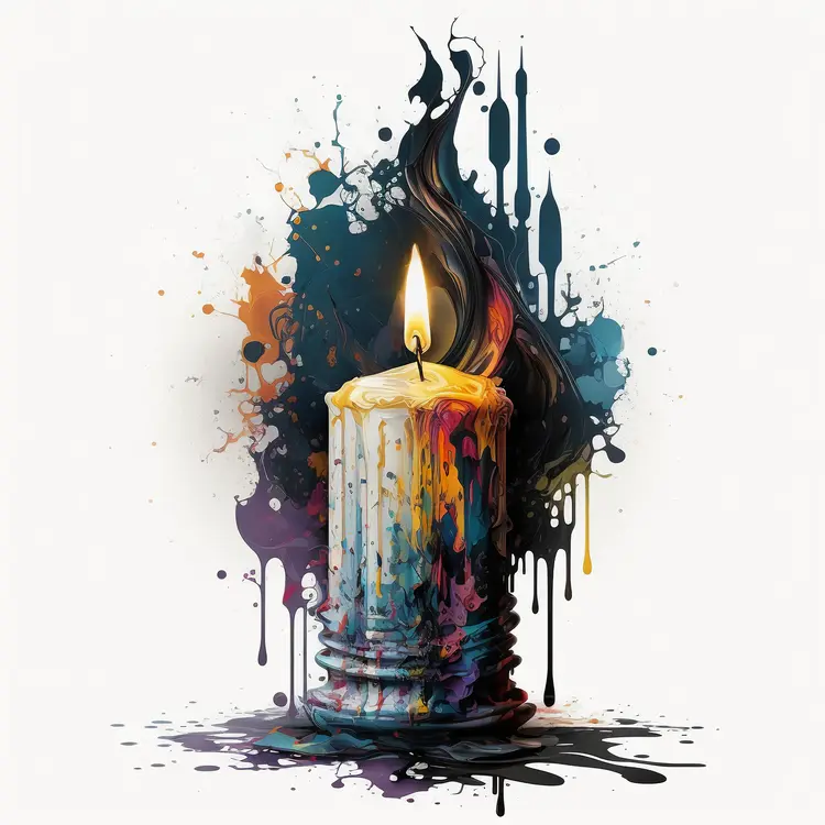 Colorful Melting Candle