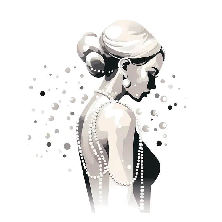 Graceful Woman with Pearls