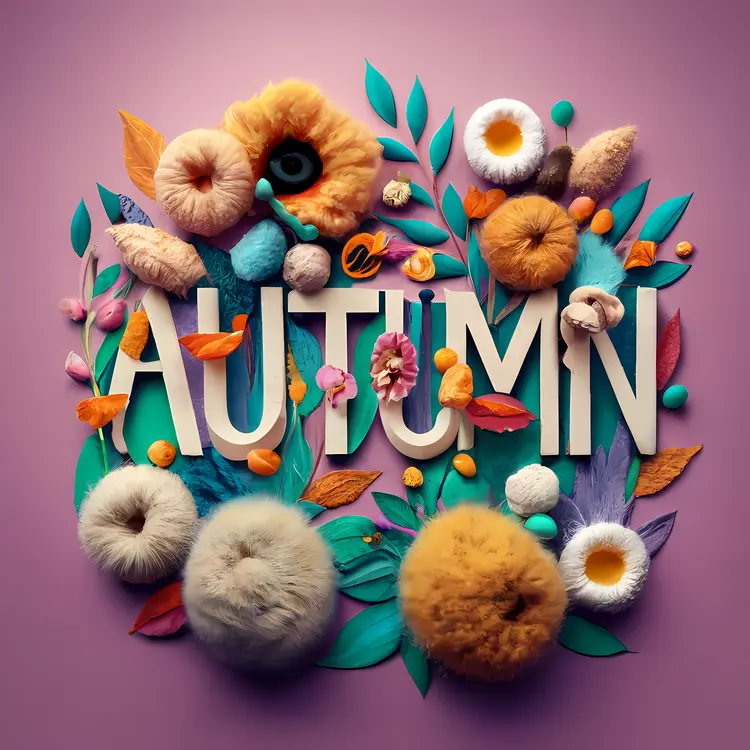 Autumn Decorations with Flowers and Leaves