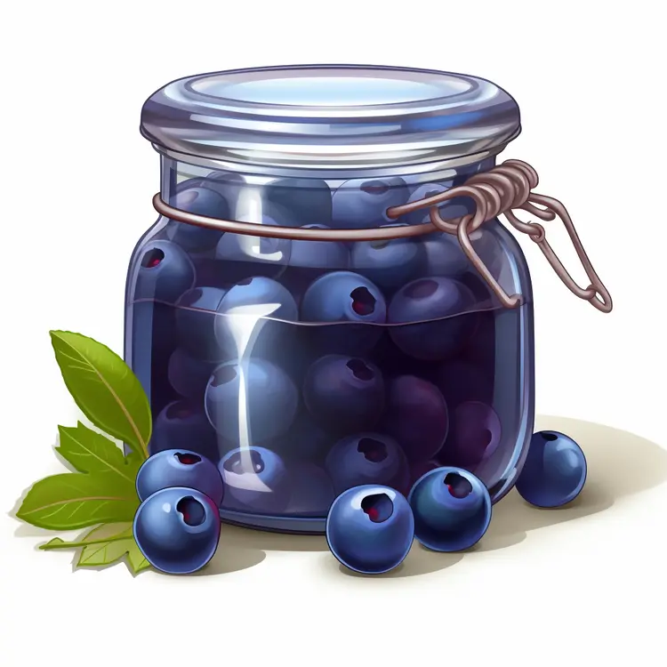 Delicious Blueberry Jam in Glass Jar