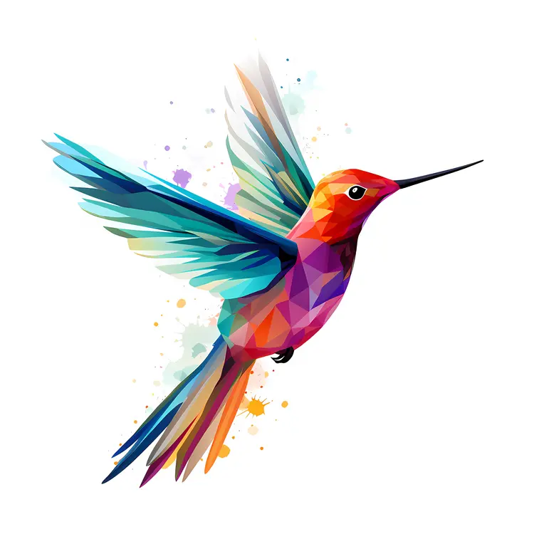 Colorful Hummingbird in Flight