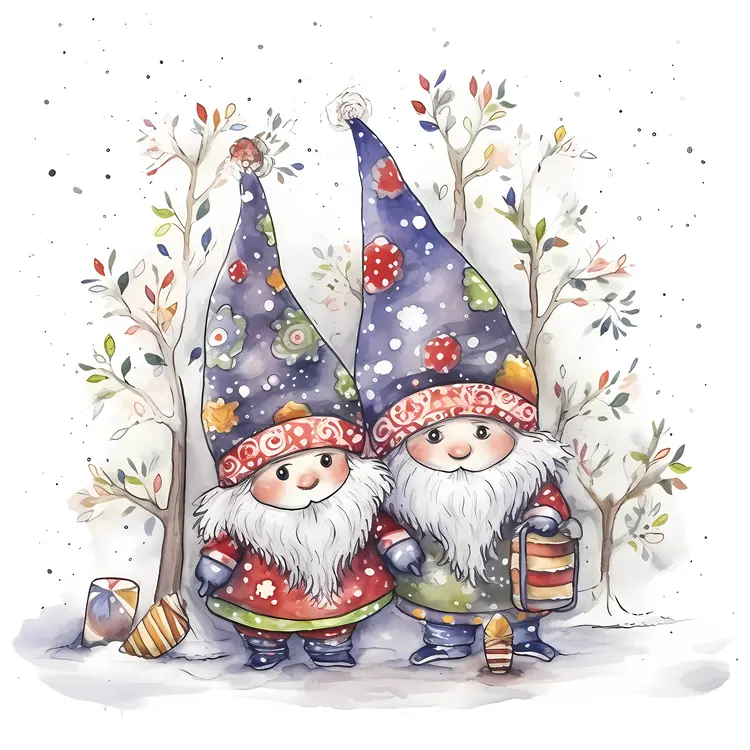 Two Gnomes with Lantern