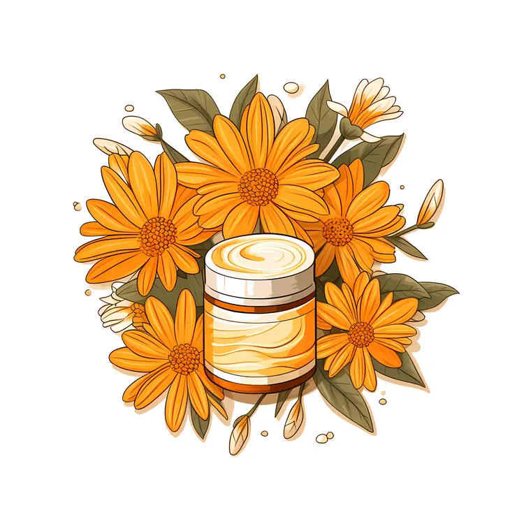 Yellow Flowers with Cream Jar