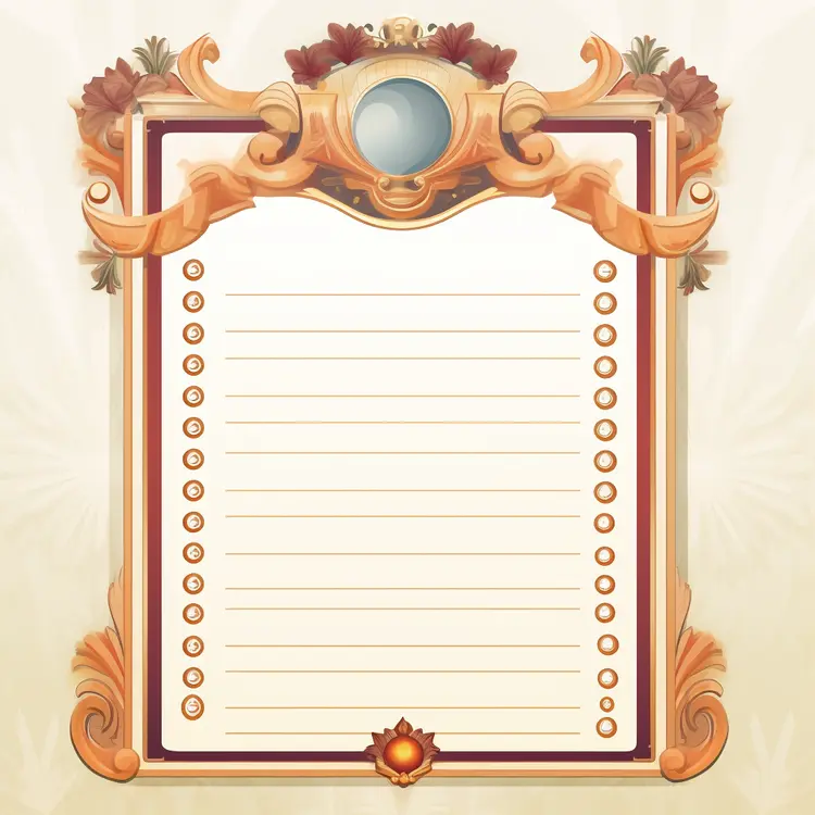 Ornate Frame with Blank List Template