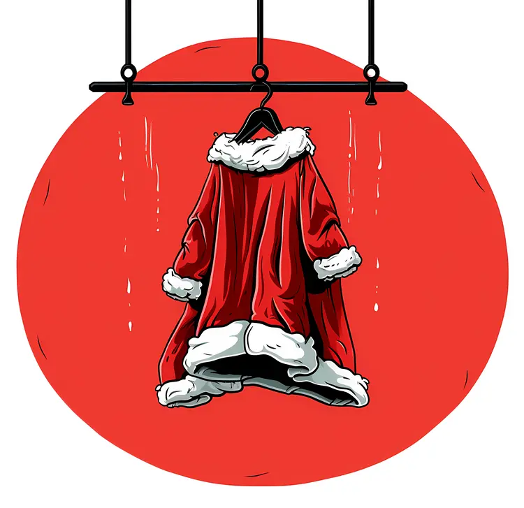 Red Santa Claus Coat Hanging