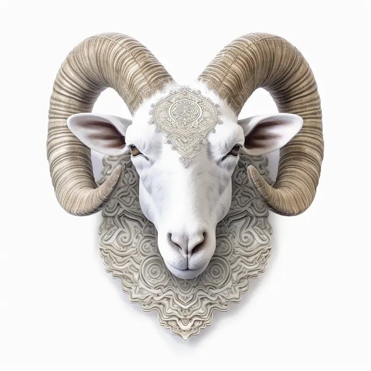 Majestic Ram with Decorative Horns