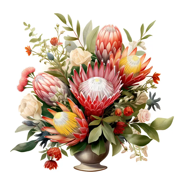 Beautiful Protea Flower Arrangement in a Vase
