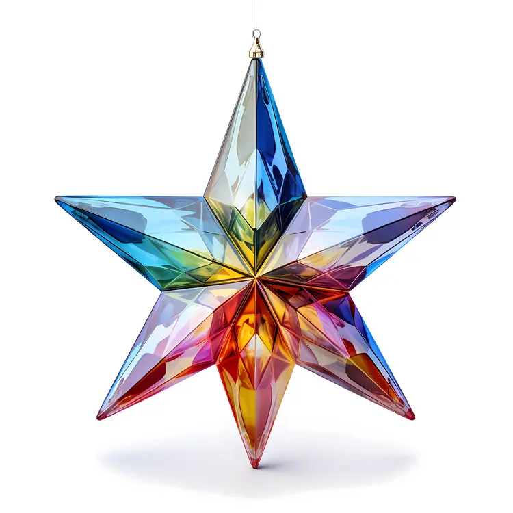 Multicolor Crystal Star Decoration