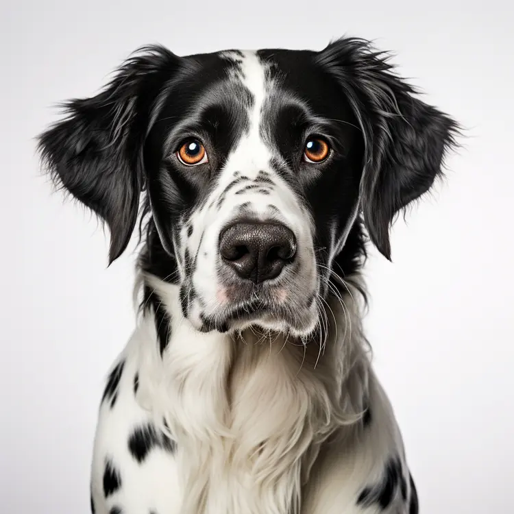 Black and White Dog with Brown Eyes