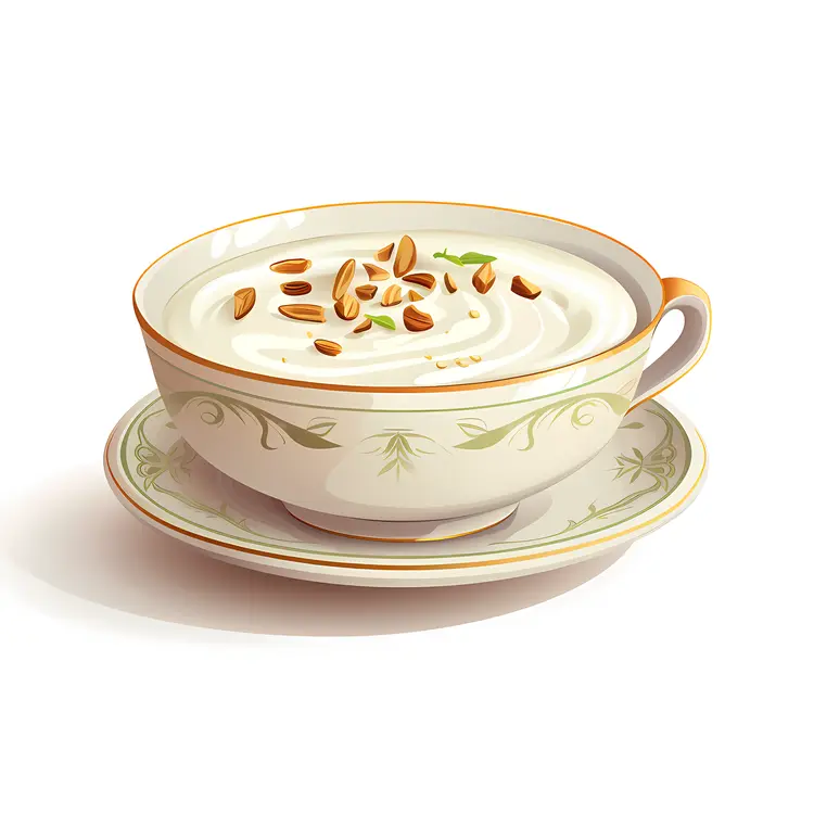 Creamy Yogurt with Seeds in a Decorative Bowl