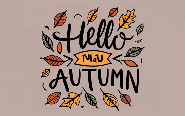 Hello Autumn with Colorful Leaves
