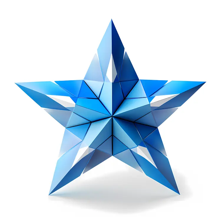 3D Blue Star Design