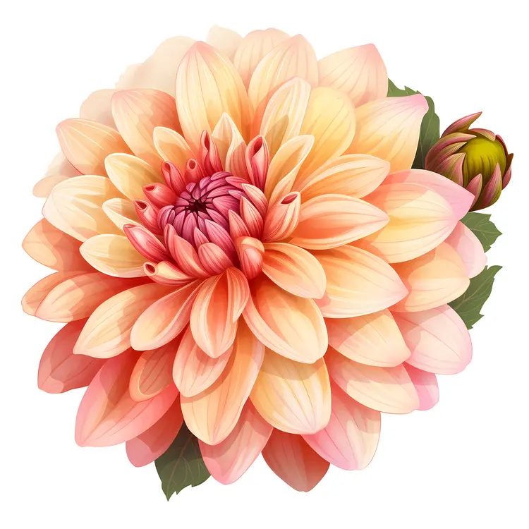 Beautiful Dahlia Flower Illustration
