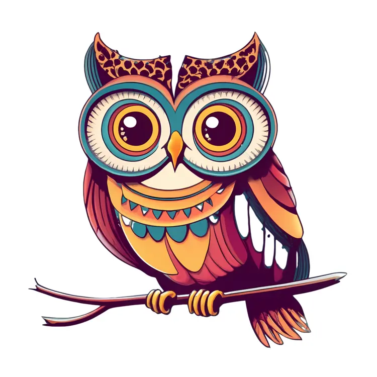 Patterned Owl on Branch