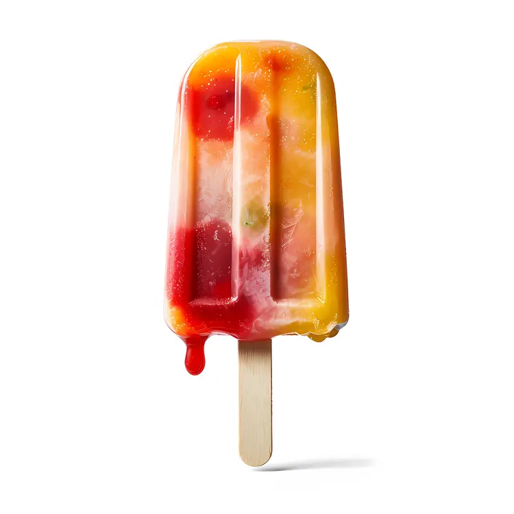Colorful Popsicle with Fruit Chunks
