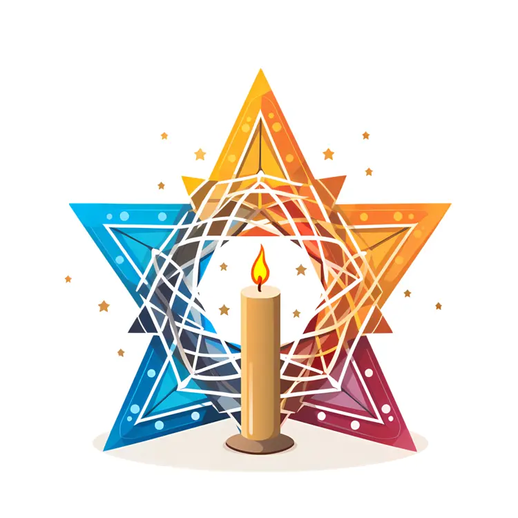 Colorful Geometric Star Candle
