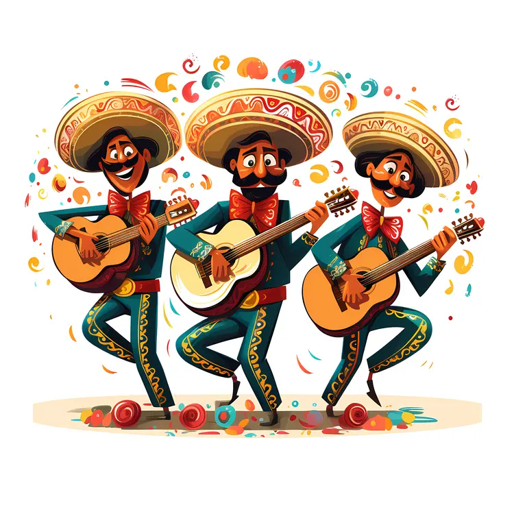 Mariachi Band Playing Guitars
