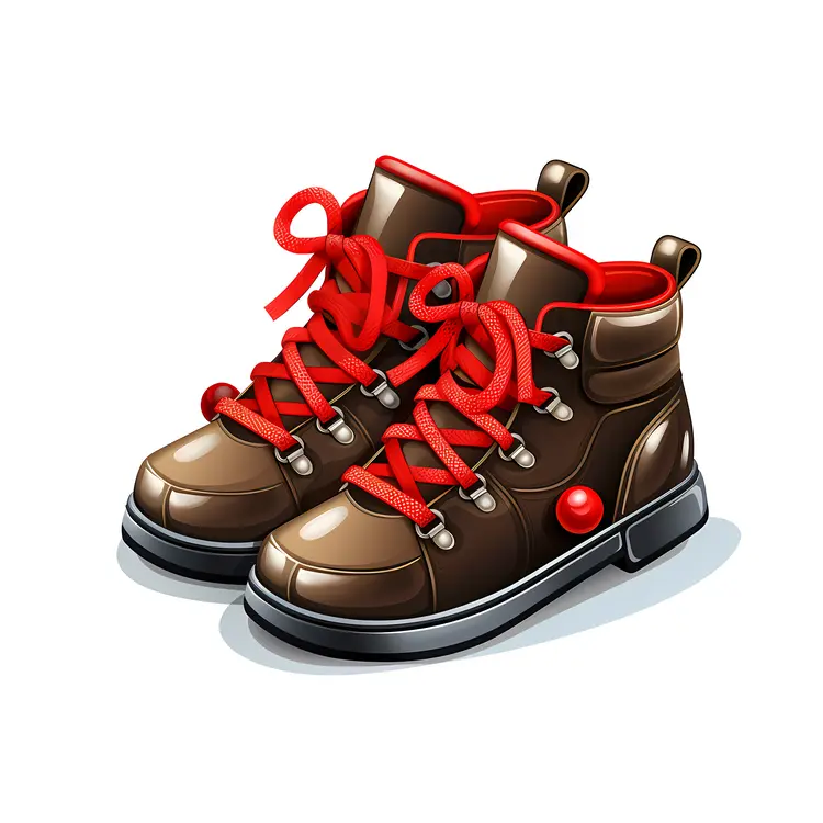 Brown Boots with Red Laces