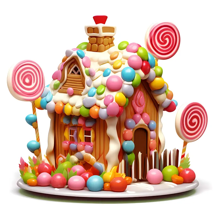 Colorful Gingerbread House for Christmas