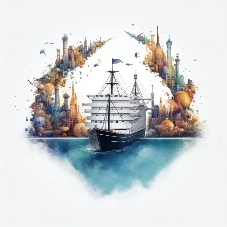 Ship with Cityscape in the Background