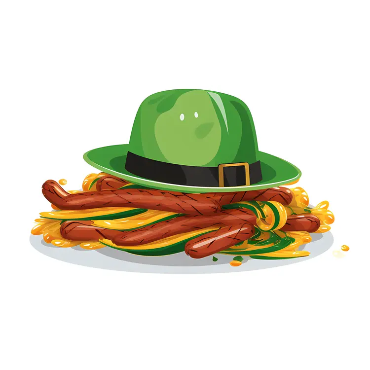 Green Hat with Food for St. Patrick's Day Celebration
